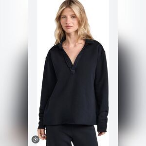 Frank & Eileen Patrick Popover Triple Fleece Sweatshirt in Dark Navy Blue S